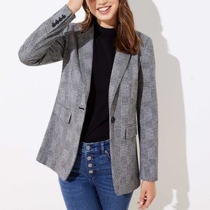 ❣️ LOFT Plaid Long Knit Modern Blazer